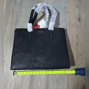 Lovevook Elegant Black Floral Laptop Tote With Bag